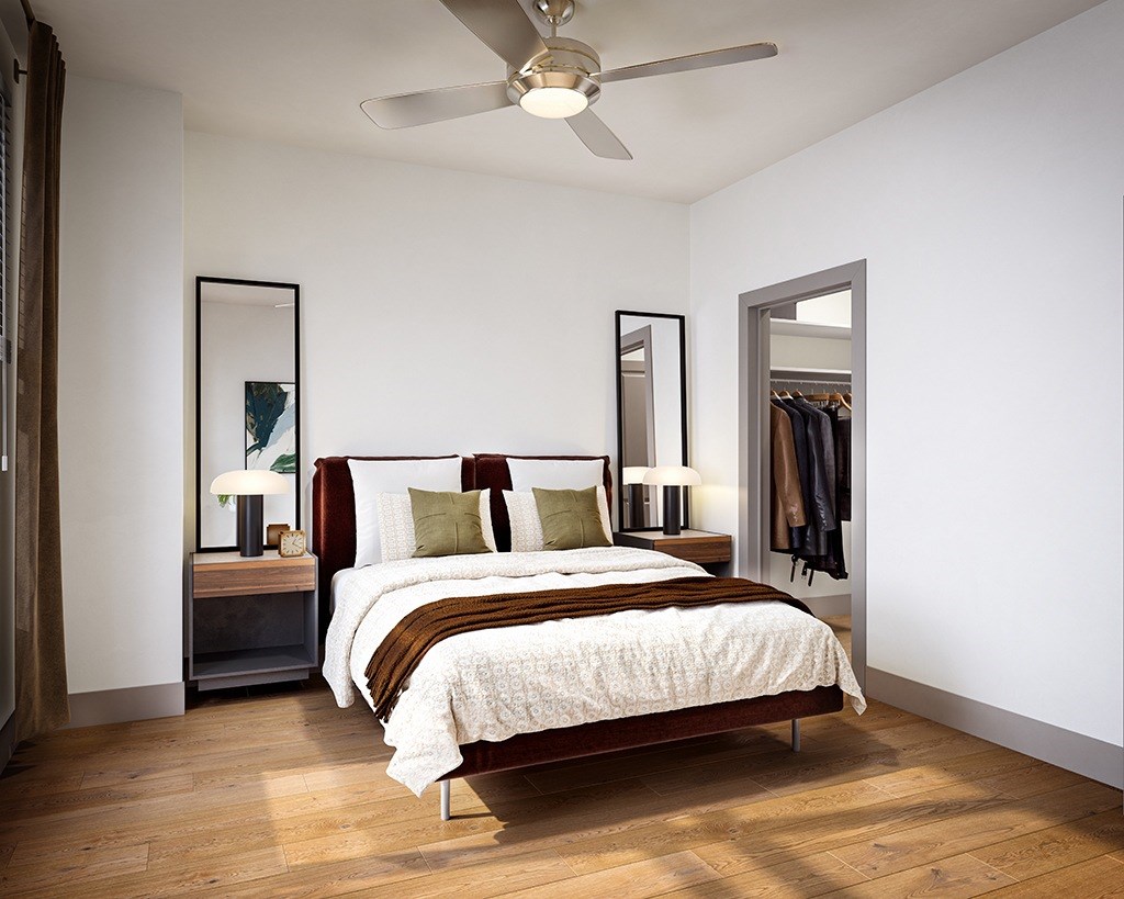 Rendering of townhome bedroom at The Waylon in McKinney TX