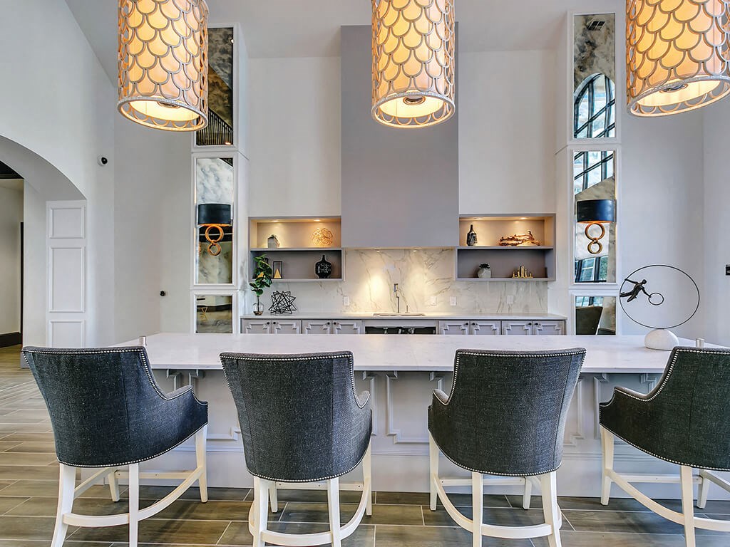 Resident Social Lounge Kitchen at The Huntington Apartments in Plano TX