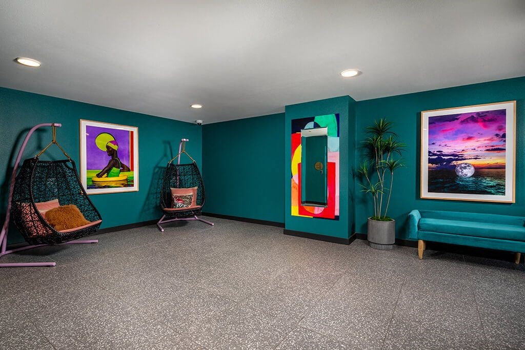 Rooftop Euphoria Lobby at Chroma Apartment Homes in Canoga Park CA