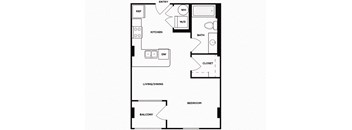 Studio floor plan image at Norte Town Lake Apartments in Tempe Arizona