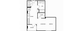 Studio floor plan image at Norte Town Lake Apartments in Tempe Arizona