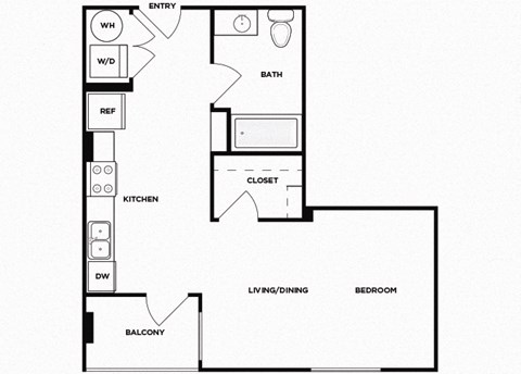 Studio floor plan image at Norte Town Lake Apartments in Tempe Arizona