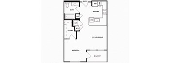 Studio floor plan image at Norte Town Lake Apartments in Tempe Arizona