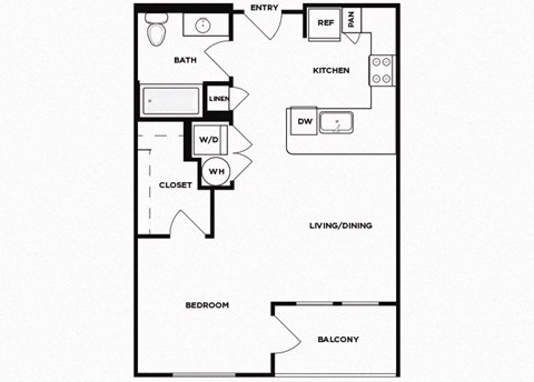 Studio floor plan image at Norte Town Lake Apartments in Tempe Arizona