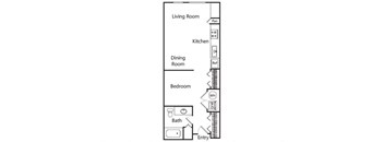 Studio floor plan at Riverpark Apartments in Redmond WA