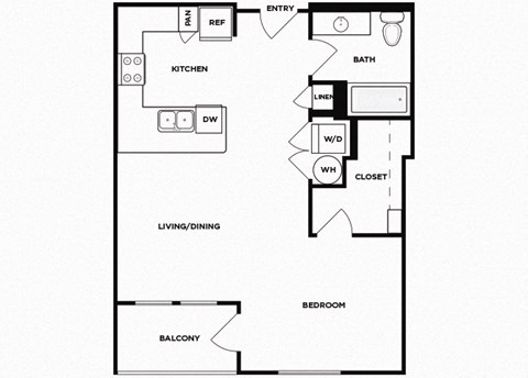 Studio floor plan image at Norte Town Lake Apartments in Tempe Arizona