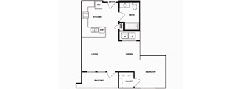 Studio floor plan image at Norte Town Lake Apartments in Tempe Arizona