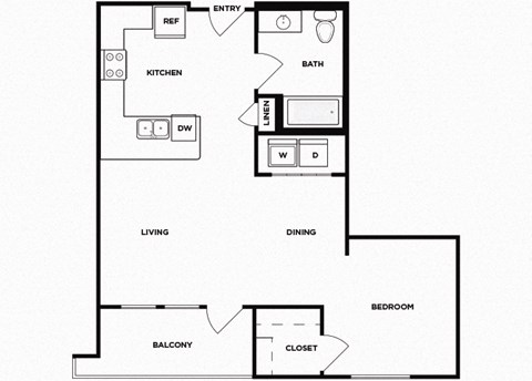 Studio floor plan image at Norte Town Lake Apartments in Tempe Arizona