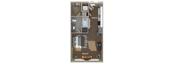 Studio floor plan image at 1810 Main in Houston TX