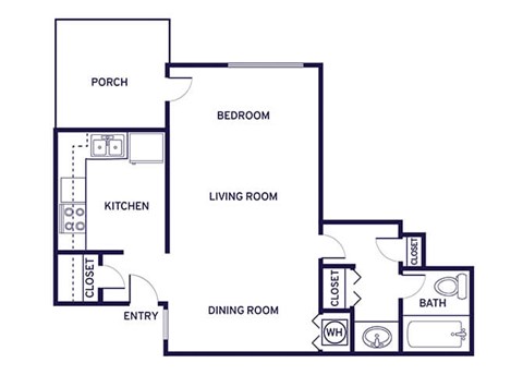 Studio floor plan at City Side Flats Apartments in Nashville TN