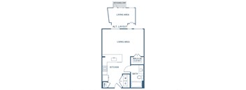 Studio floor plan at Jada Legacy Central