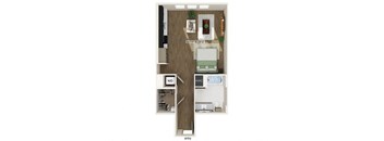 Studio floor plan image at West Village Poway Apartments in Poway CA