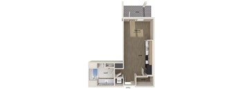 Studio floor plan at Altitude Apartments