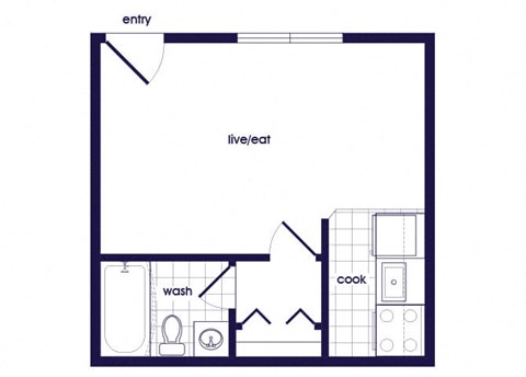 Studio Floorplan Image at Marley Station Glen Burnie MD