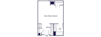 Studio Floorplan Image at Guardian Place Apartments in Richmond VA