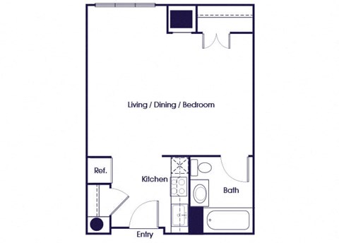 Studio Floorplan Image at Guardian Place Apartments in Richmond VA