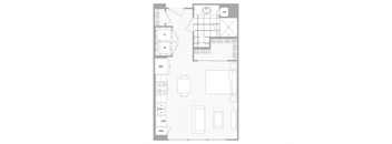 Studio one bathroom floor plan image at Cirro King of Prussia Apartments in King of Prussia PA
