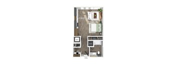Studio floor plan at The Edley in Atlanta GA