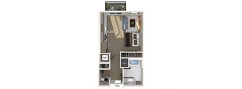Studio floor plan at Station 316 in Woburn MA