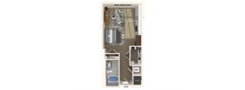studio one bathroom floor plan at coasterra apartments