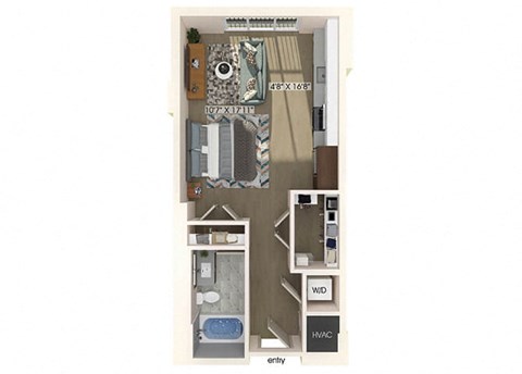 studio one bathroom floor plan at coasterra apartments