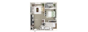 Studio floor plan at CALIXA Apartment Homes in Camarillo CA