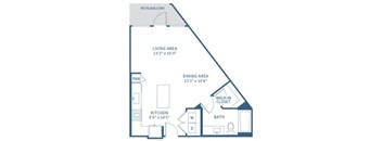 Studio floor plan at Jada Legacy Central