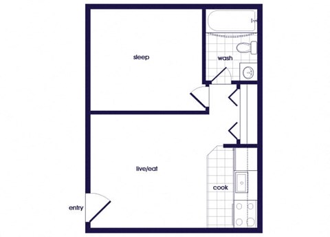STudio Floorplan Image at Marley Station Glen Burnie MD