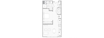 Studio one bathroom floor plan image at Cirro King of Prussia Apartments in King of Prussia PA