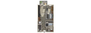 Studio floor plan at Luca Apartments in Austin TX