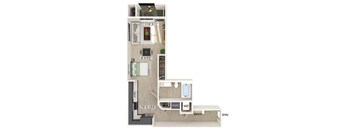 Studio floor plan at Olivean Apartments in Broomfield CO