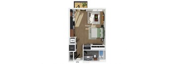 Studio floor plan at 333 Ellington in Gaithersburg MD