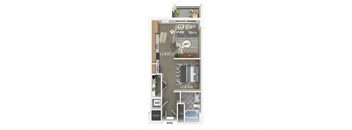 studio one bathroom floor plan at coasterra apartments