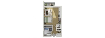 Studio floor plan at Treo Apartments in Fort Lauderdale FL