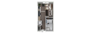 Studio floor plan at The Brynn in Kirkland WA