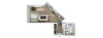 Studio floor plan at The Brynn in Kirkland WA
