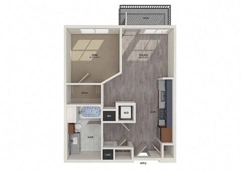 Studio floor plan image at Vero Apartments in Chelsea MA