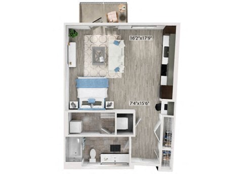 S7 Floorplan Image at Fifteeen15 South Lamar Apartments in Austin TX