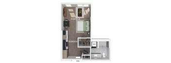 Studio floor plan at The Brynn in Kirkland WA
