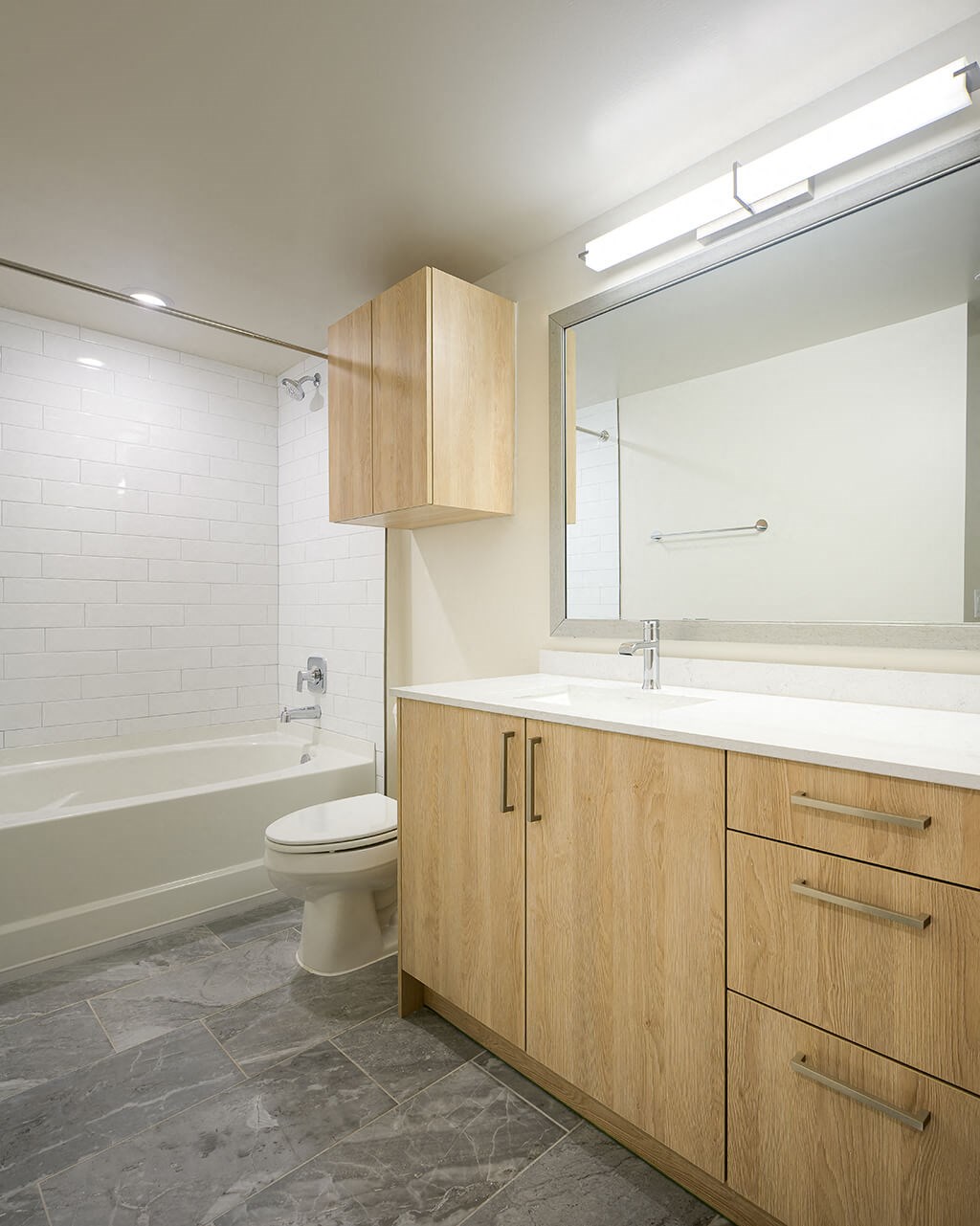 Sand color scheme bathroom at Coasterra Apartments in Fort Lauderdale FL