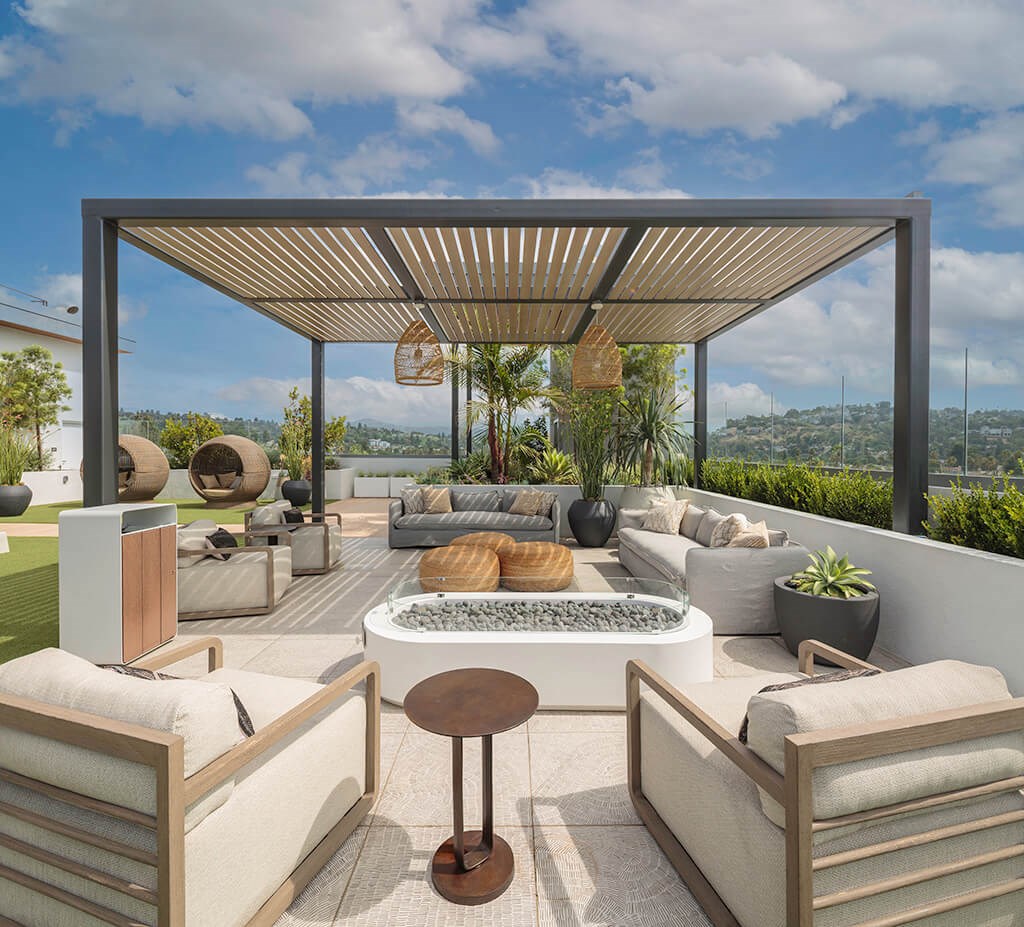 Sky Deck Fire Feature at The Wylden Apartments in Los Angeles CA