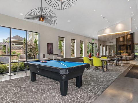 Billiards table at Slate at Andover in Andover MA