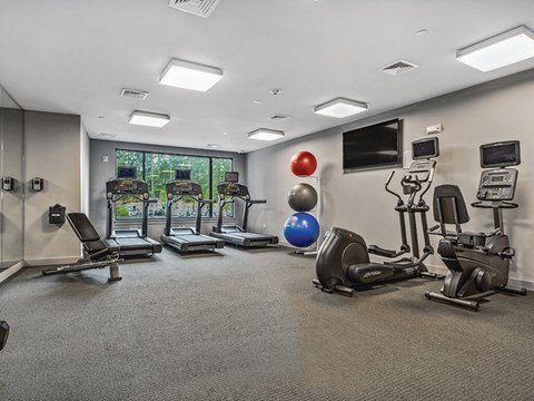 Fitness center at Slate at Andover in Andover MA