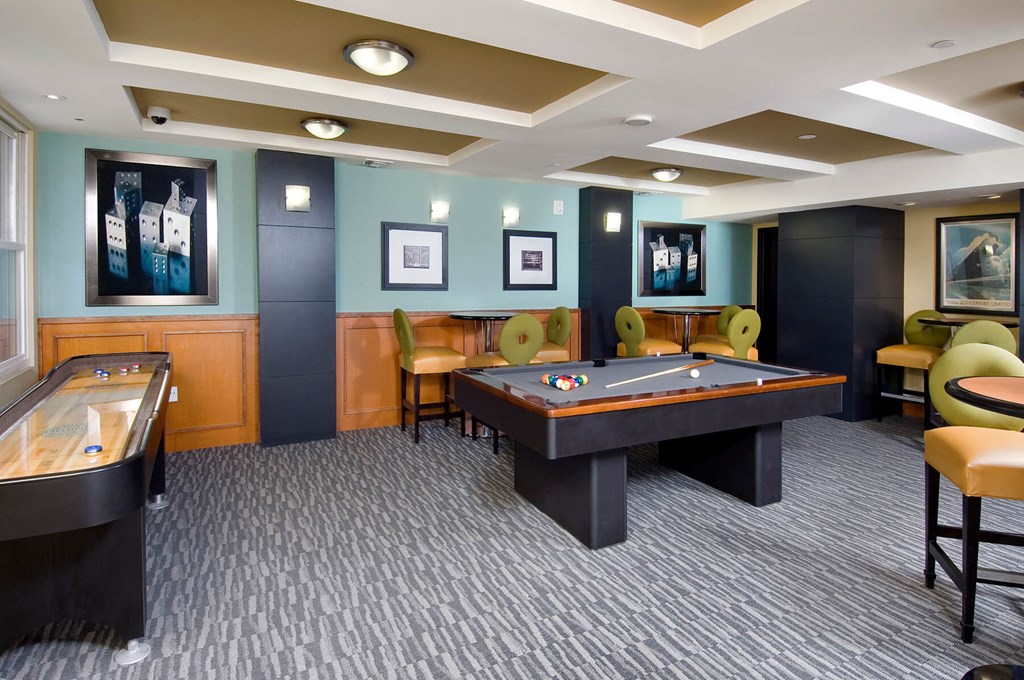 Social Lounge Billards Table at Haven at Del Mar Station Apartments in Pasadena CA