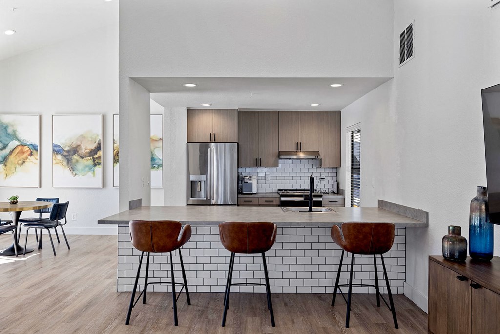 Social Lounge Kitchen at Hilltop Commons Apartments in San Pablo CA