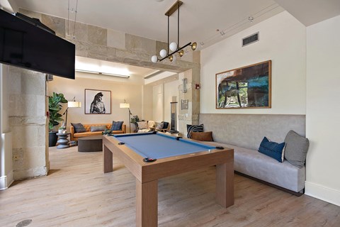 Social Lounge Pool Table at Town Center Apartments in Santa Clarita CA