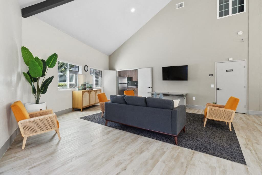 Social lounge couches at Park Crest Apartments in San Diego CA