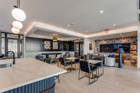 Social lounge at 1010 Waugh Apartments in Houston TX