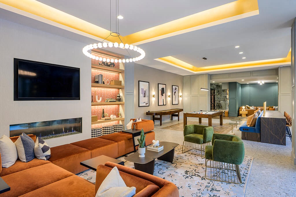 Social lounge at 333 Ellington Apartments in Gaithersburg MD