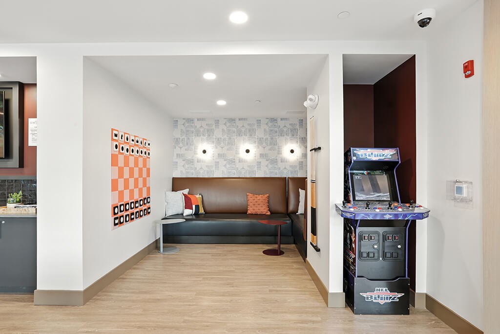 Social lounge games at Station 316 Apartments in Woburn MA